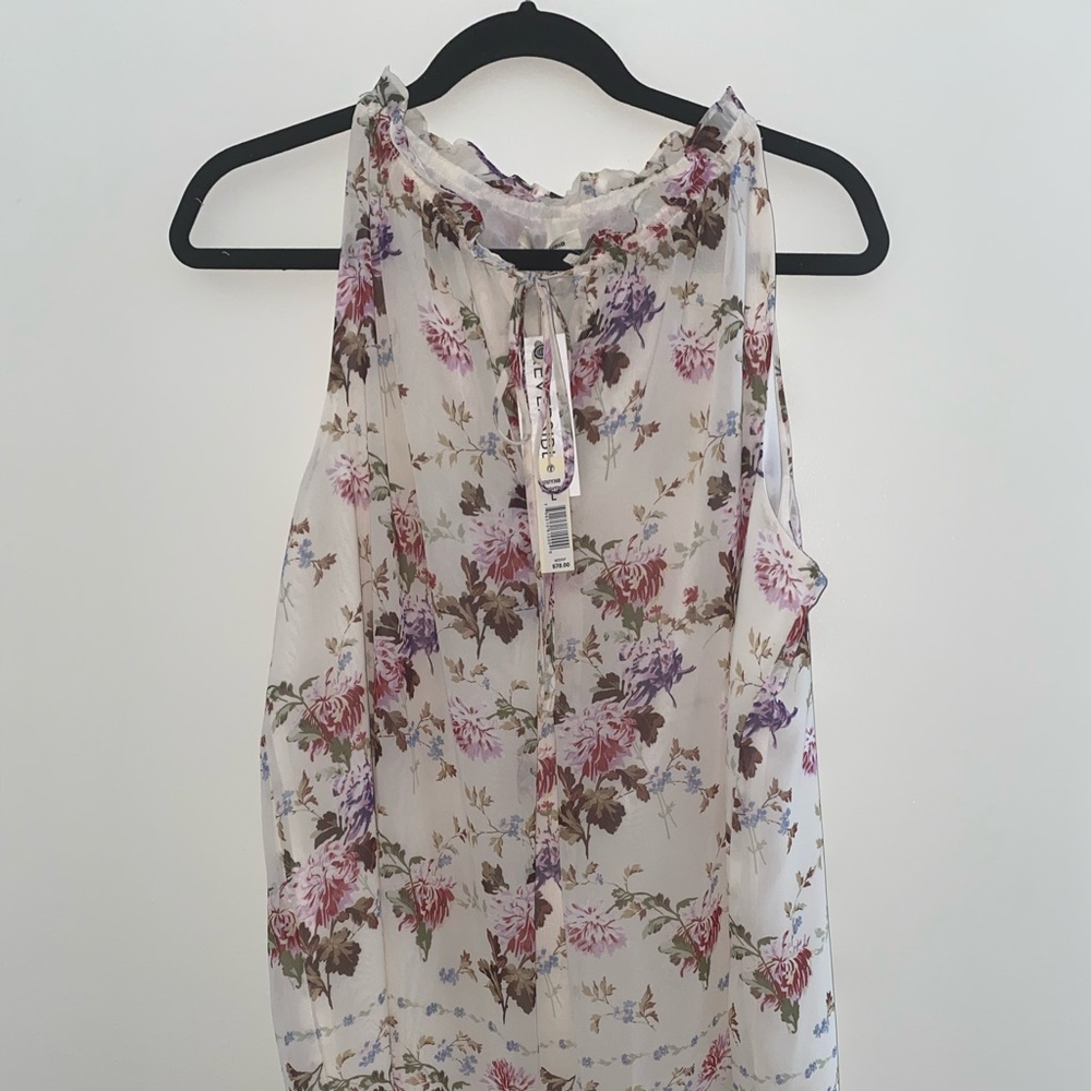 Reversible Sheer Floral Print Blouse
